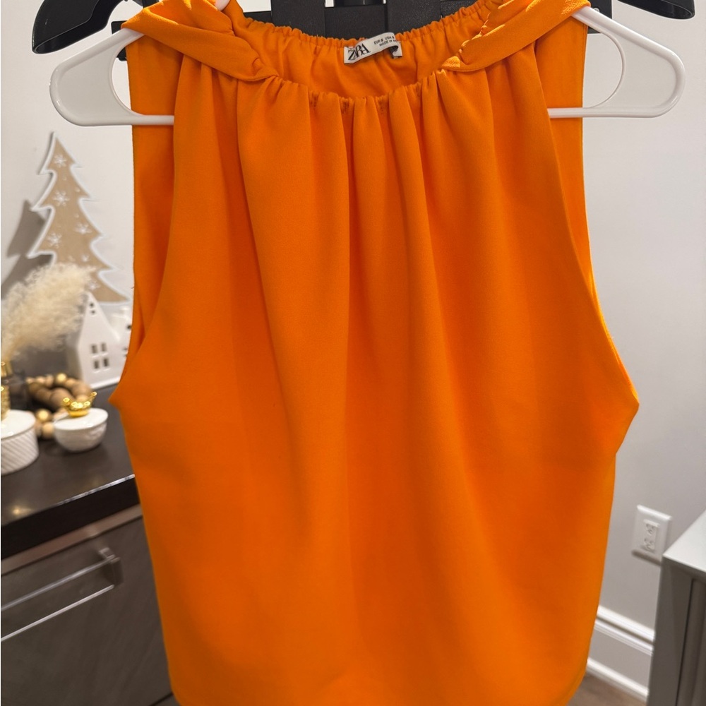 Zara Women's Vibrant Orange Tank Top